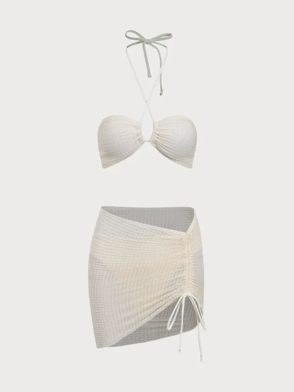 Beige Strapless Bikini Set sold by rihoas