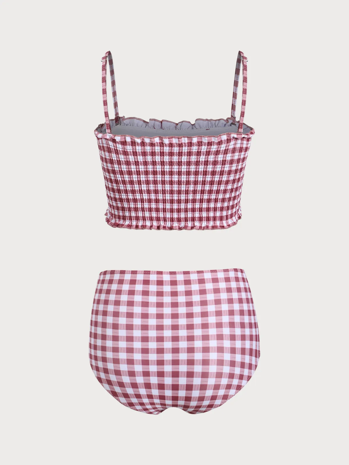 Red Plaid Bandeau Bikini Set sold by rihoas product image thumbnail 2