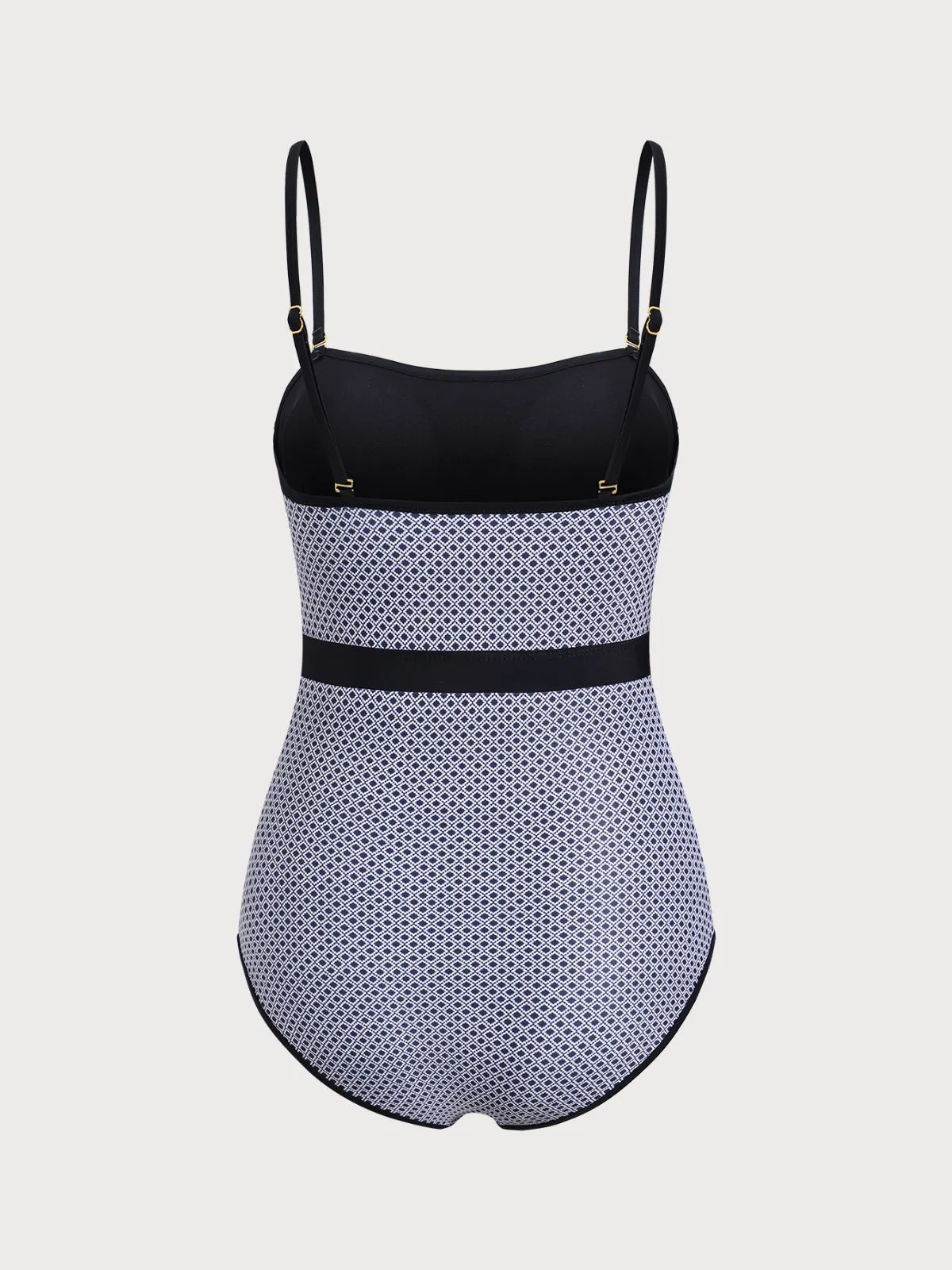 Plaid Contrast One-Piece Swimsuit sold by rihoas product image thumbnail 2