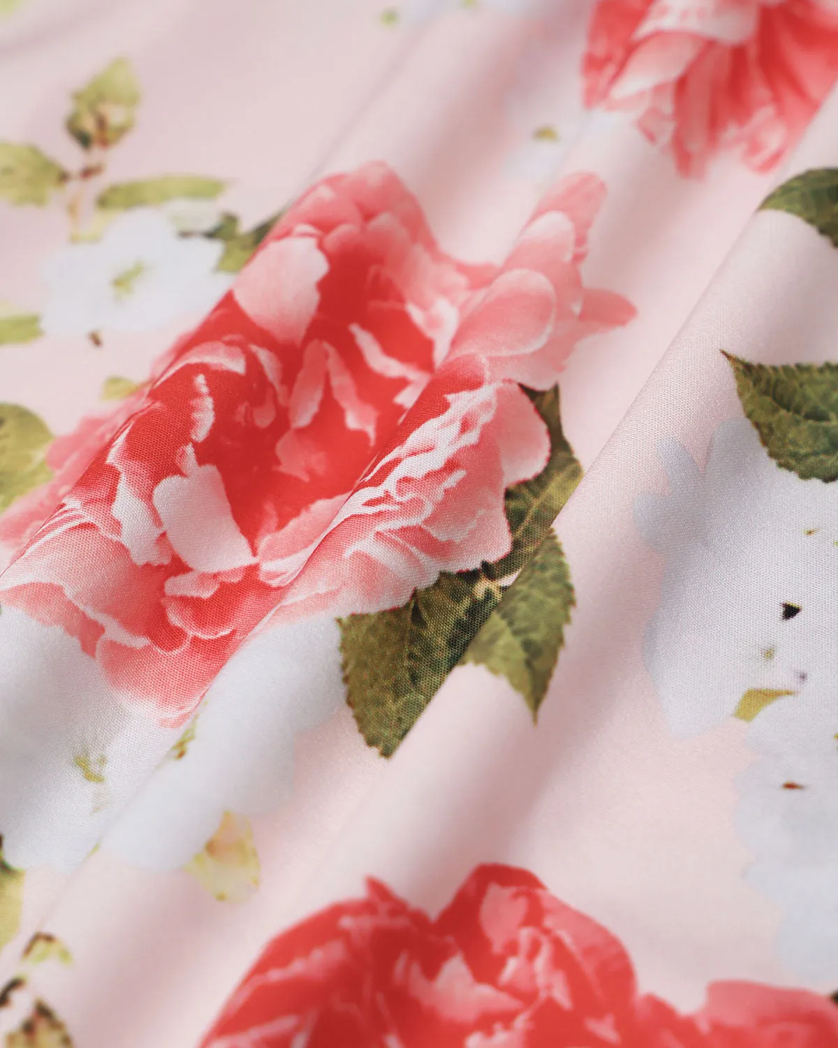 Pink Floral Square Neck Slit Slip Midi Dress sold by rihoas product image thumbnail 3