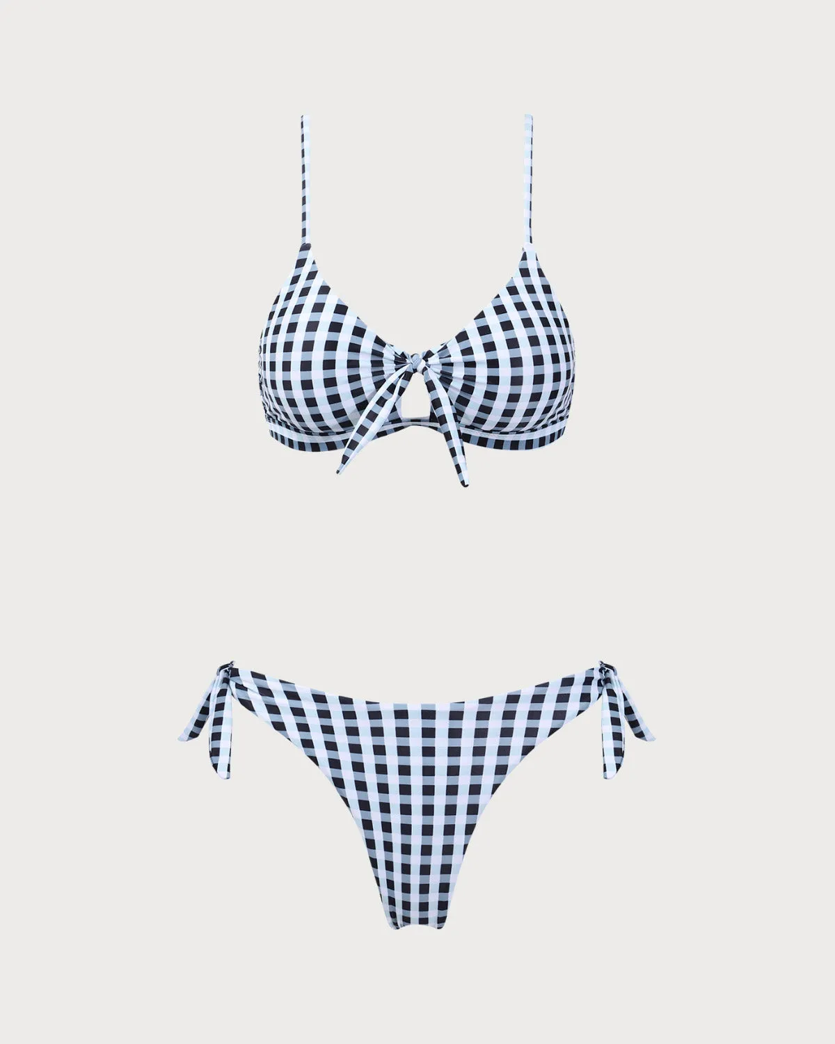 Black Plaid Bralette Bikini Set sold by rihoas