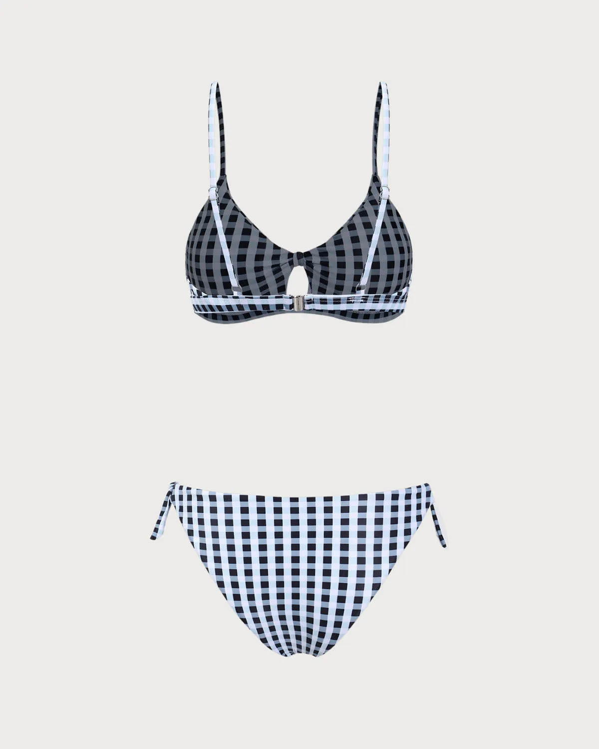 Black Plaid Bralette Bikini Set sold by rihoas product image thumbnail 2