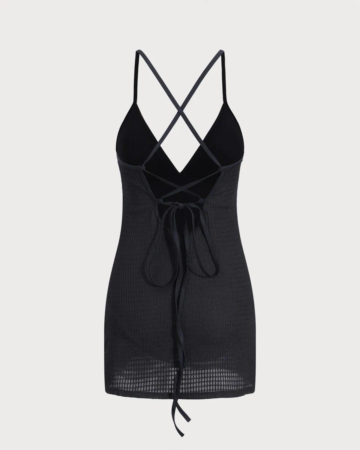 Black Tie-back One-Piece Swimsuit sold by rihoas product image thumbnail 2