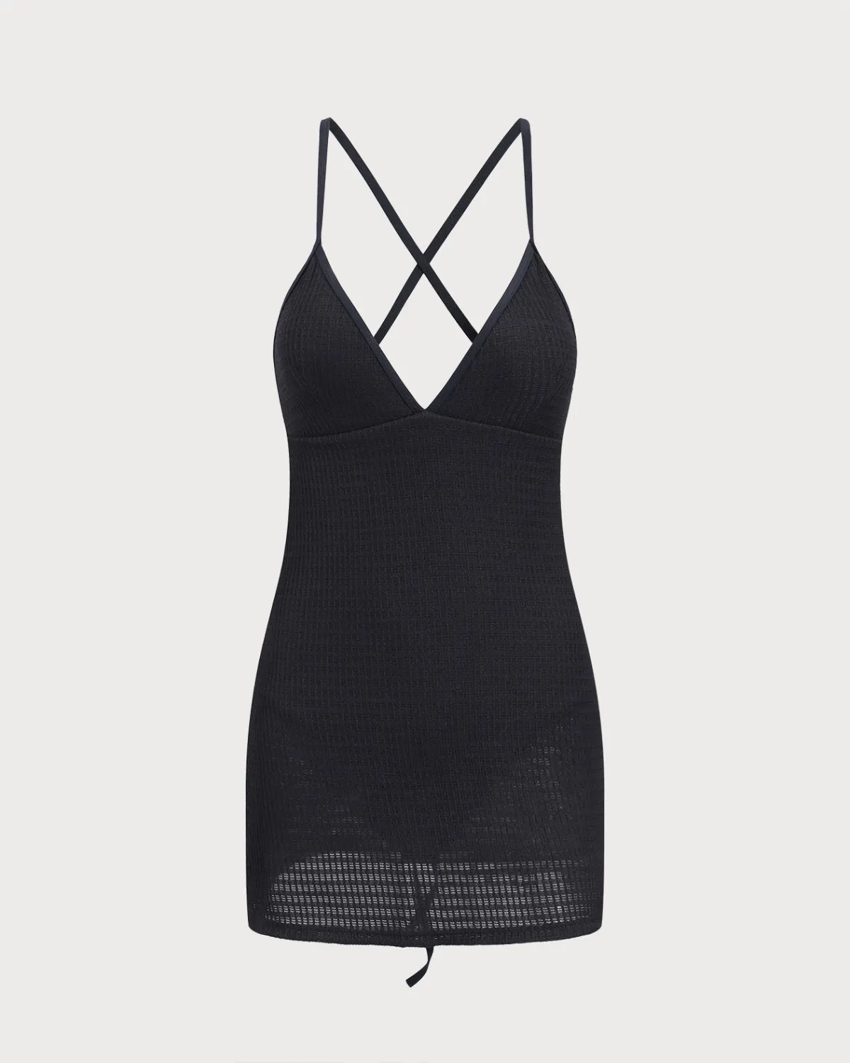 Black Tie-back One-Piece Swimsuit sold by rihoas