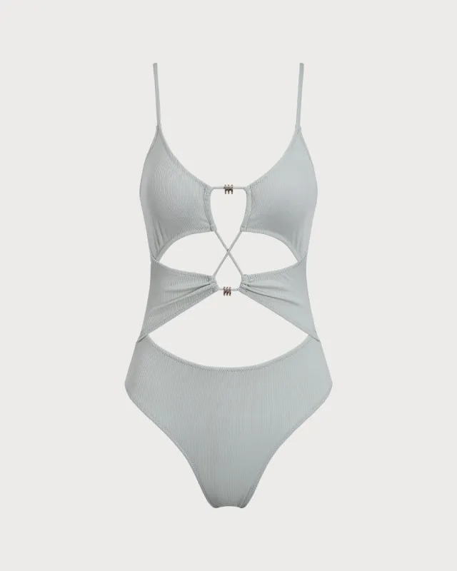 Green Cutout One-Piece Swimsuit sold by rihoas