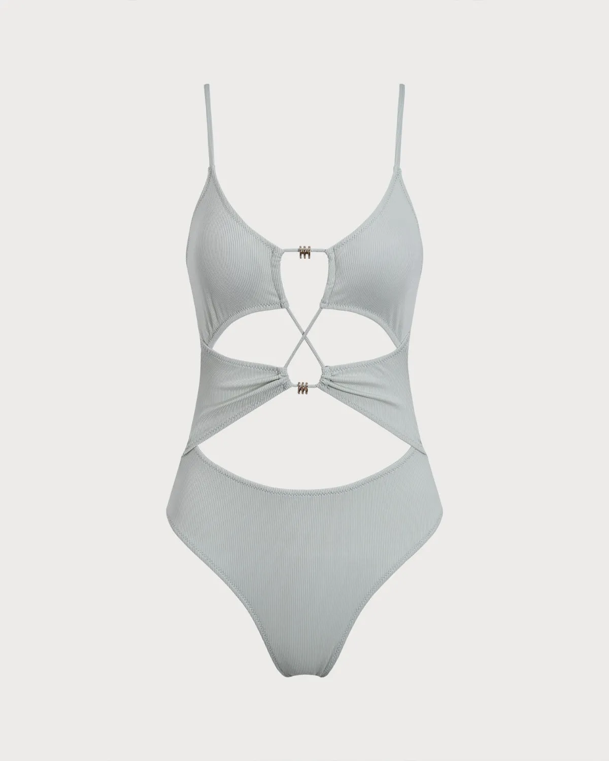 Green Cutout One-Piece Swimsuit sold by rihoas