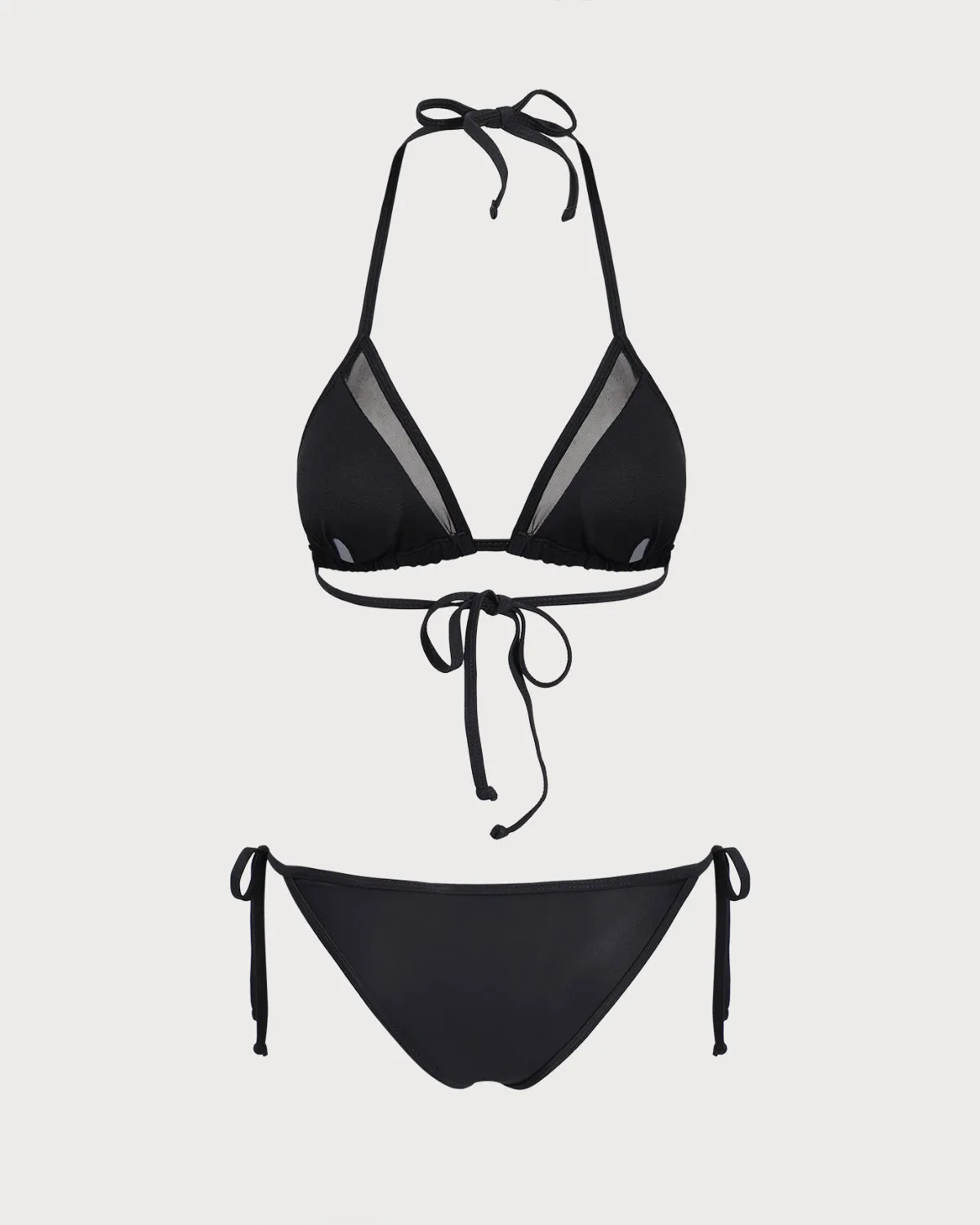 Black Halter Triangle Bikini Set sold by rihoas product image thumbnail 2