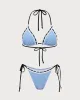 Blue Contrast Lace Bikini Set sold by rihoas