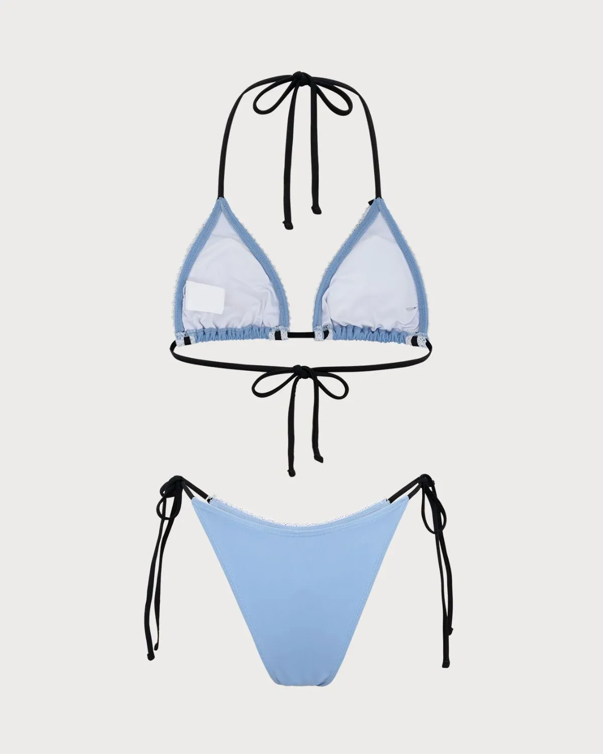 Blue Contrast Lace Bikini Set sold by rihoas product image thumbnail 2