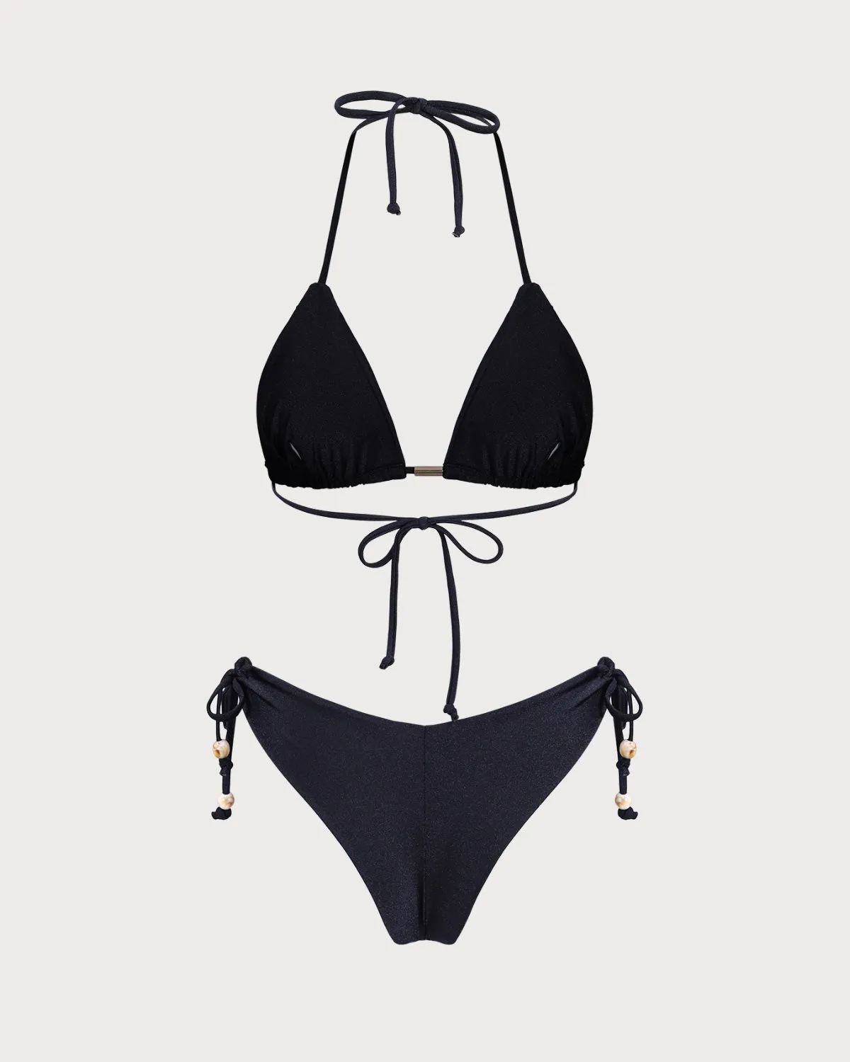 Black Halter Triangle Bikini Set sold by rihoas product image thumbnail 2