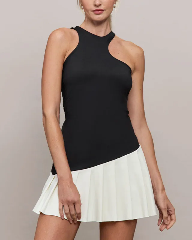Black Contrast Yoga Dress - Light Support sold by rihoas