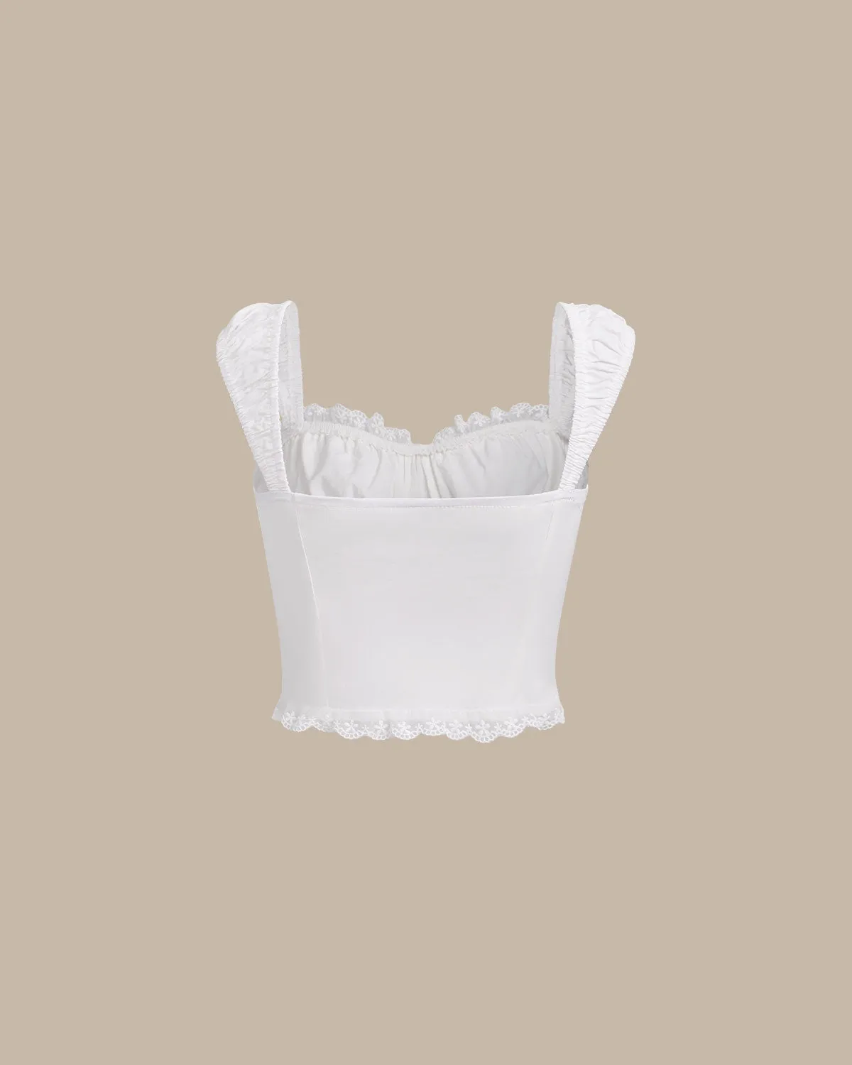 White Lace Cropped Tank Top sold by rihoas product image thumbnail 2