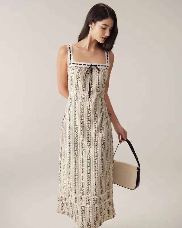 Apricot Striped Slip Maxi Dress sold by rihoas