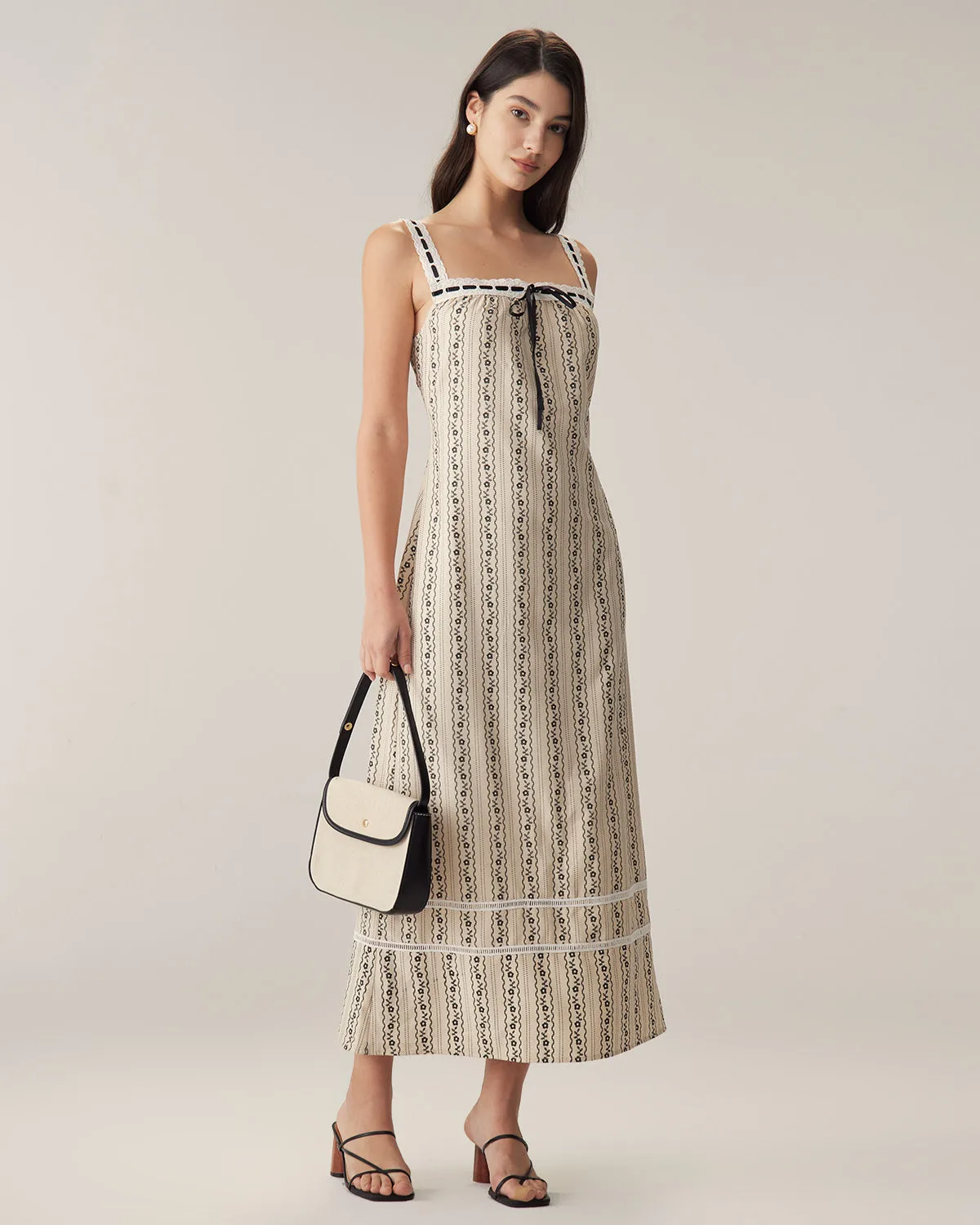 Apricot Striped Slip Maxi Dress sold by rihoas product image thumbnail 4