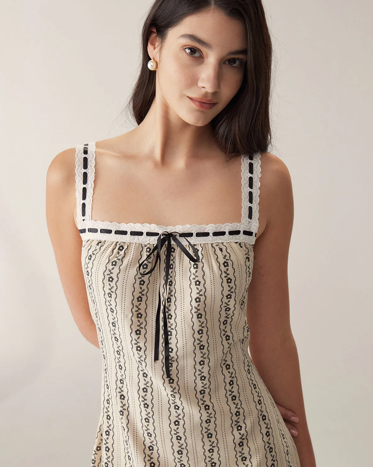 Apricot Striped Slip Maxi Dress sold by rihoas product image thumbnail 2