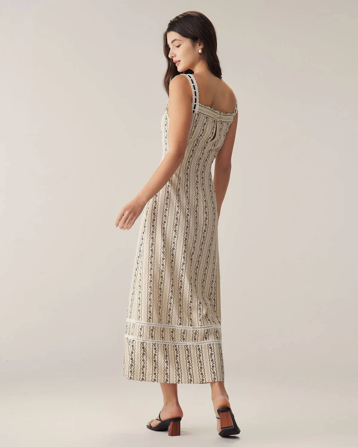 Apricot Striped Slip Maxi Dress sold by rihoas product image thumbnail 5