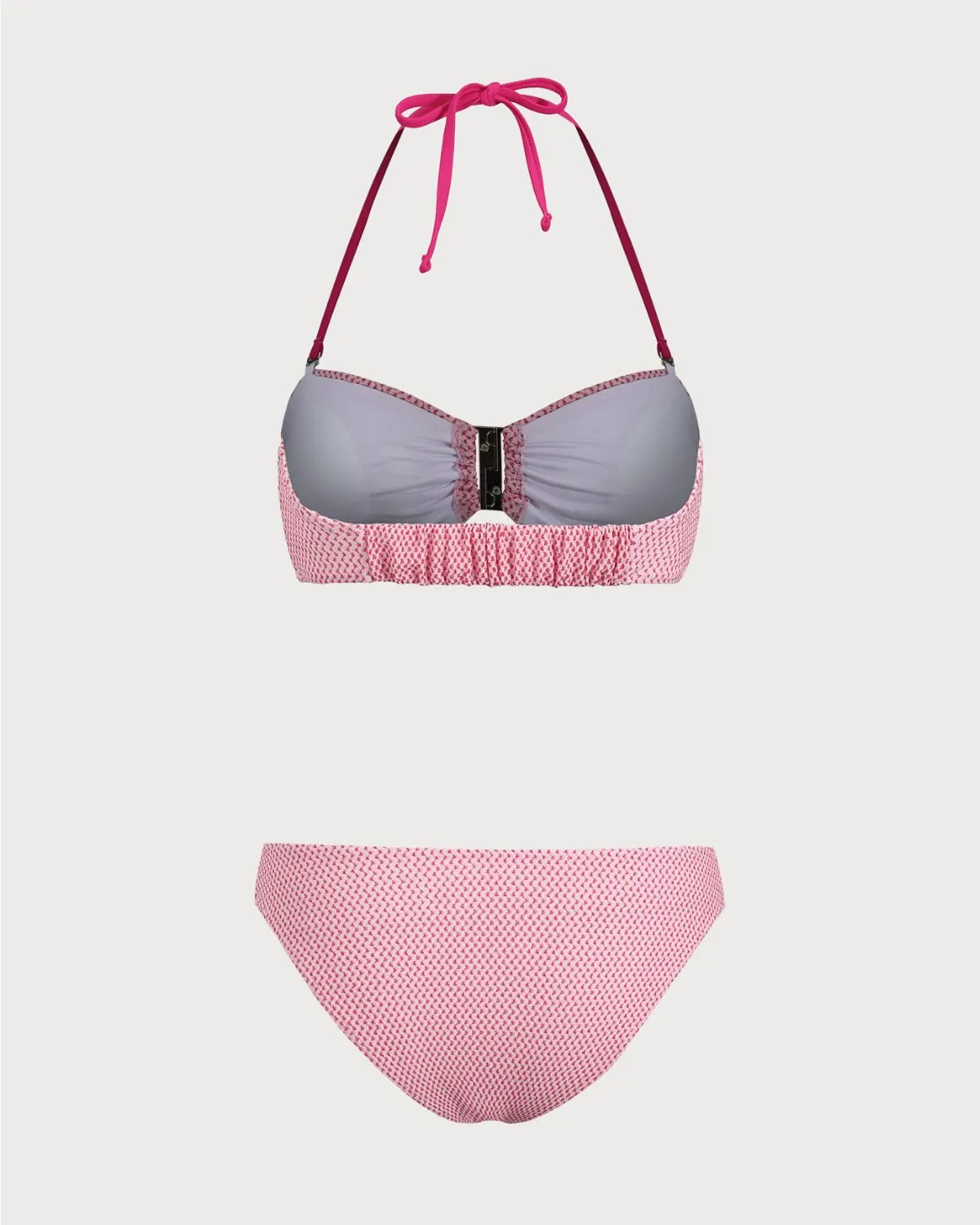 Pink Polka Dot Halter Bikini Set sold by rihoas product image thumbnail 2