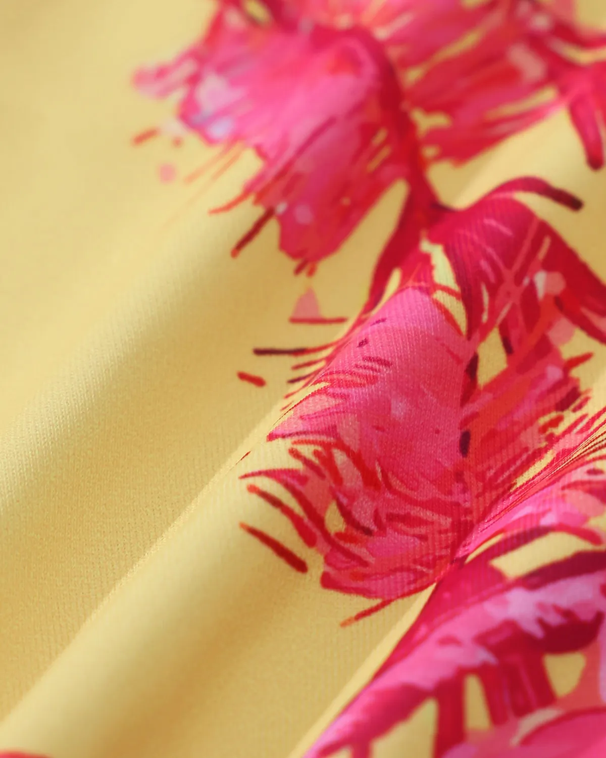 Yellow Floral Halter Drawstring Triangle Bikini Set sold by rihoas product image thumbnail 3