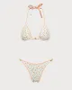 Yellow Floral Contrast Bikini Set sold by rihoas