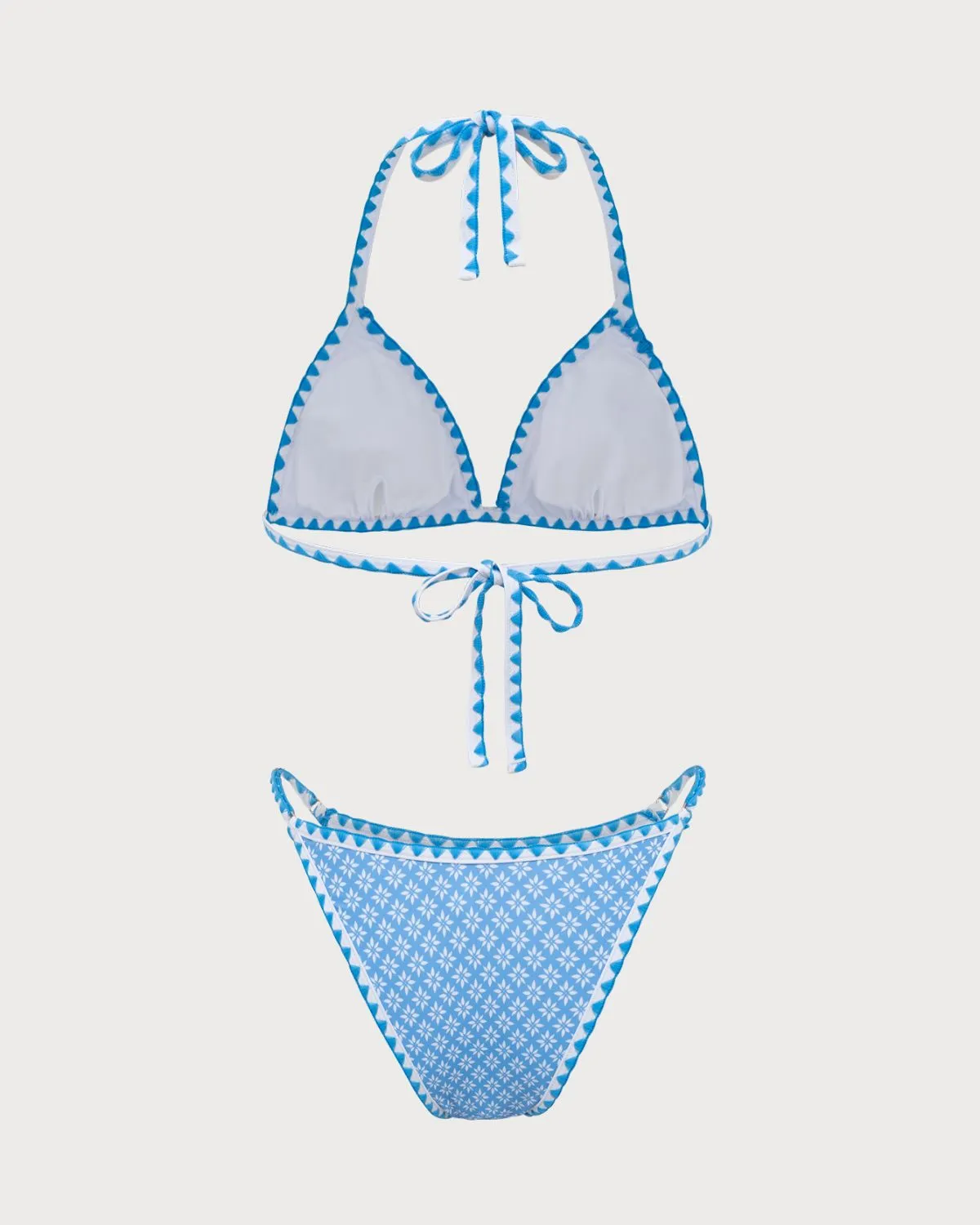 Blue Embroidered Lace Vintage Bikini Set sold by rihoas product image thumbnail 2