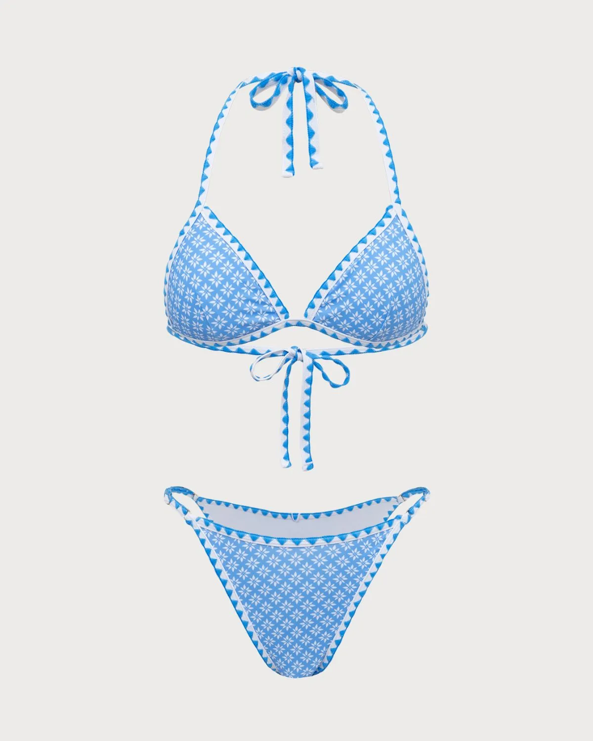 Blue Embroidered Lace Vintage Bikini Set sold by rihoas
