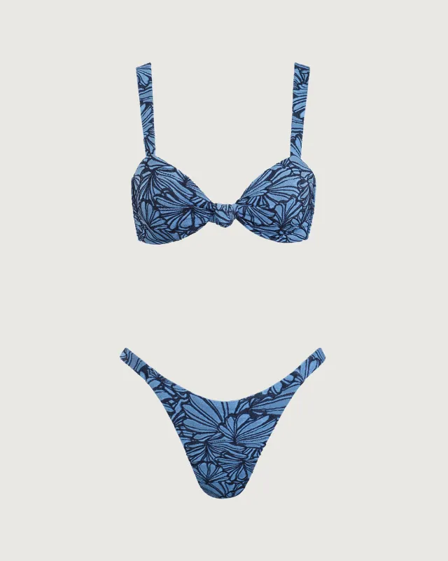 Blue Geometric Twist Bikini Set sold by rihoas