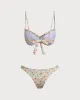 Green Floral Twist Bikini Sets sold by rihoas