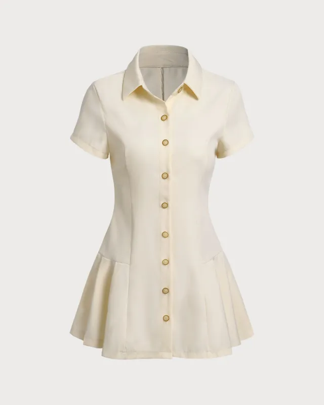 Apricot Chelsea Button Mini Dress sold by rihoas