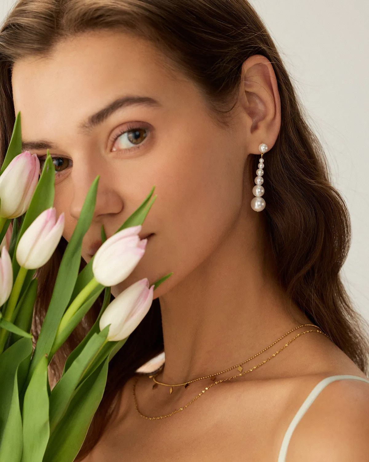 Whte Pearl Earrings sold by rihoas product image thumbnail 2