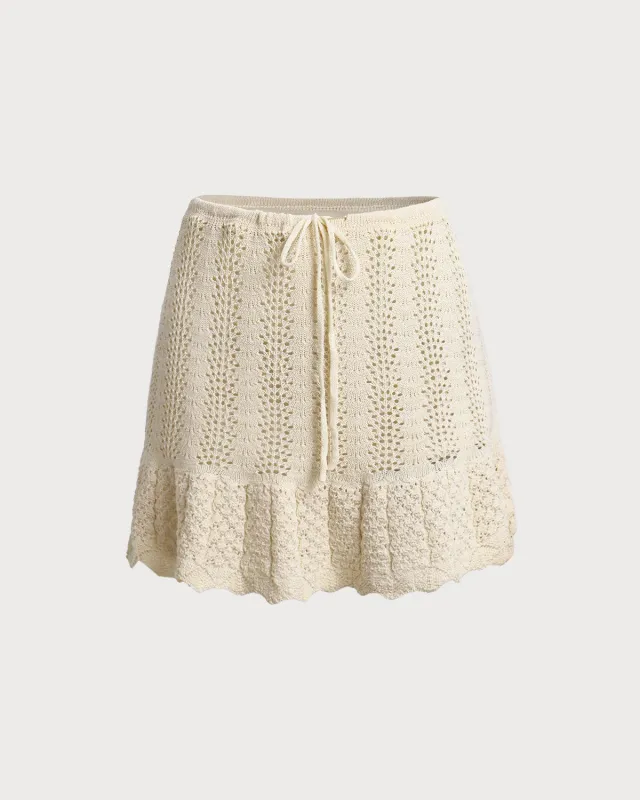 Apricot Cut Out Ruffle Mini Skirt sold by rihoas