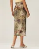 Khaki Floral High Waisted Wrap Midi Skirt sold by rihoas