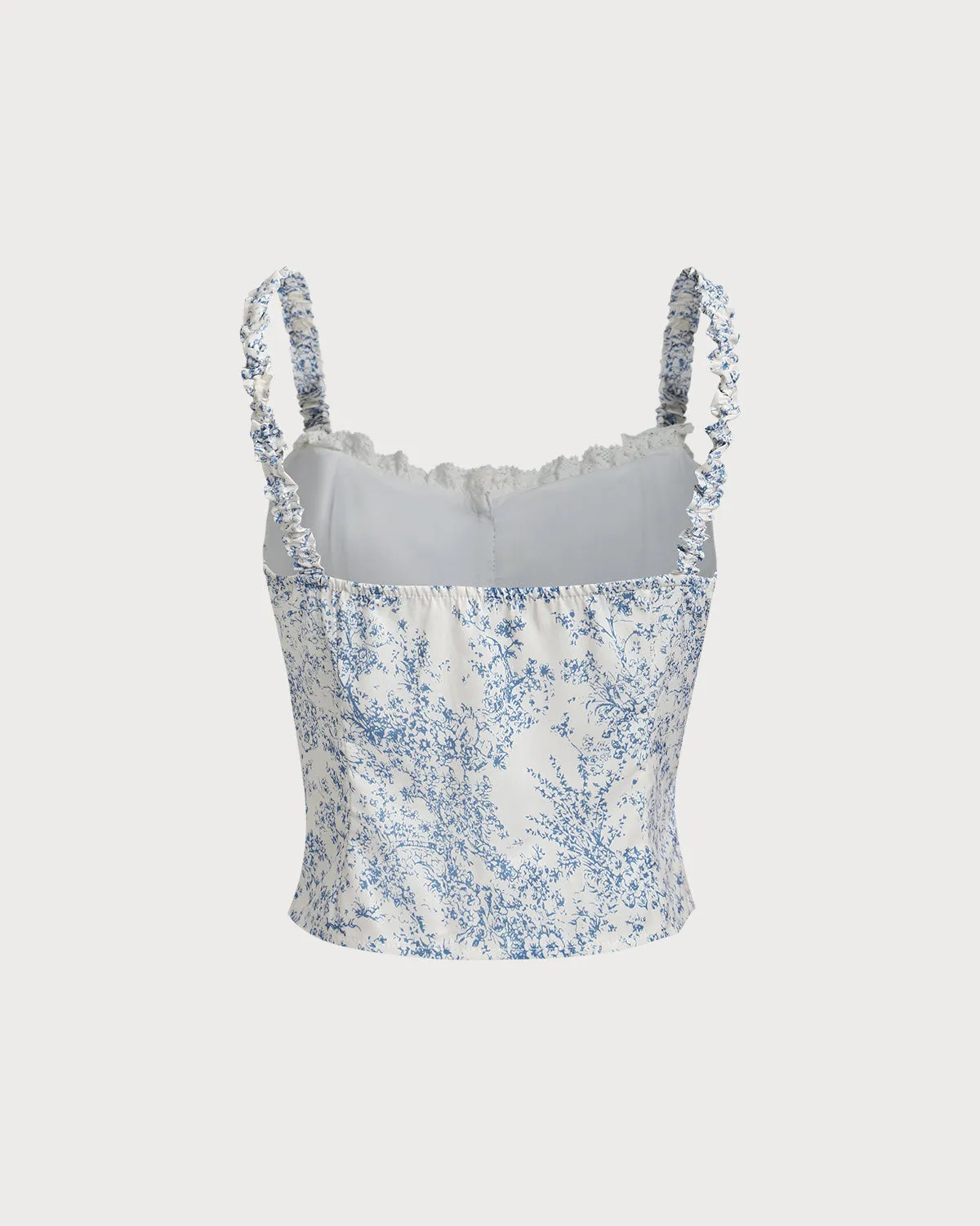 Blue Floral Ruched Cami Top sold by rihoas product image thumbnail 2