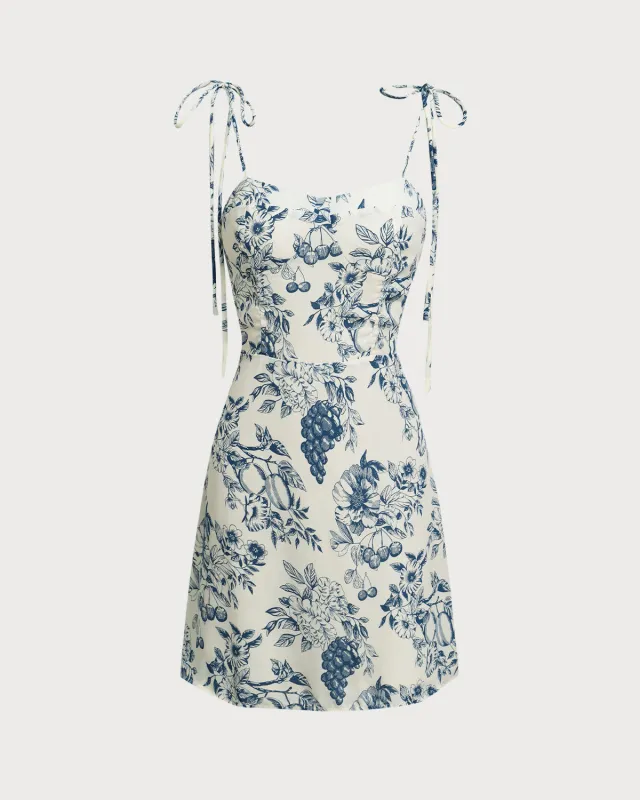 Blue Floral Slip Mini Dress sold by rihoas