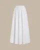 White High Waisted Elastic Waist Midi Skirt sold by rihoas