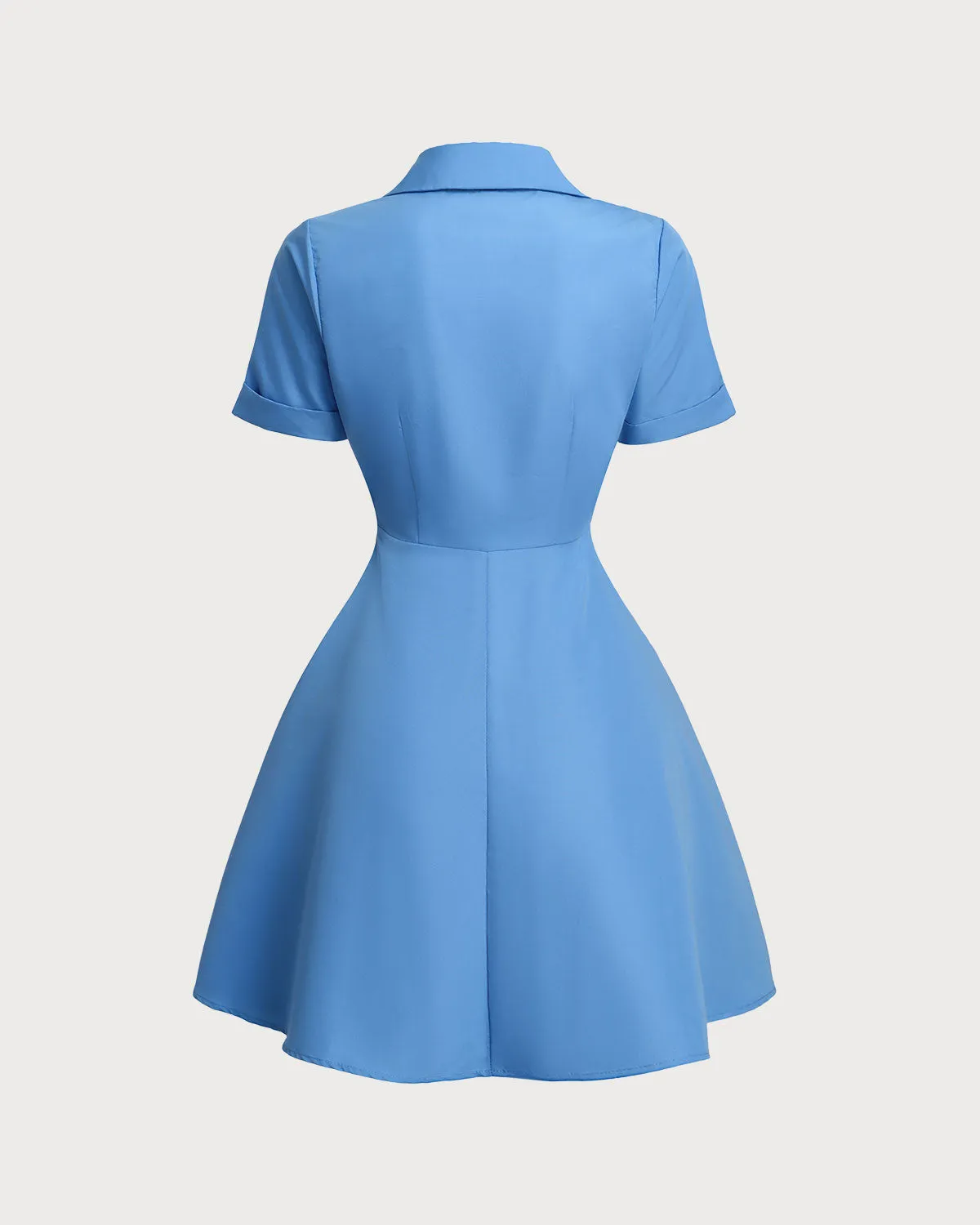 Blue Button Pleated Mini Dress sold by rihoas product image thumbnail 2