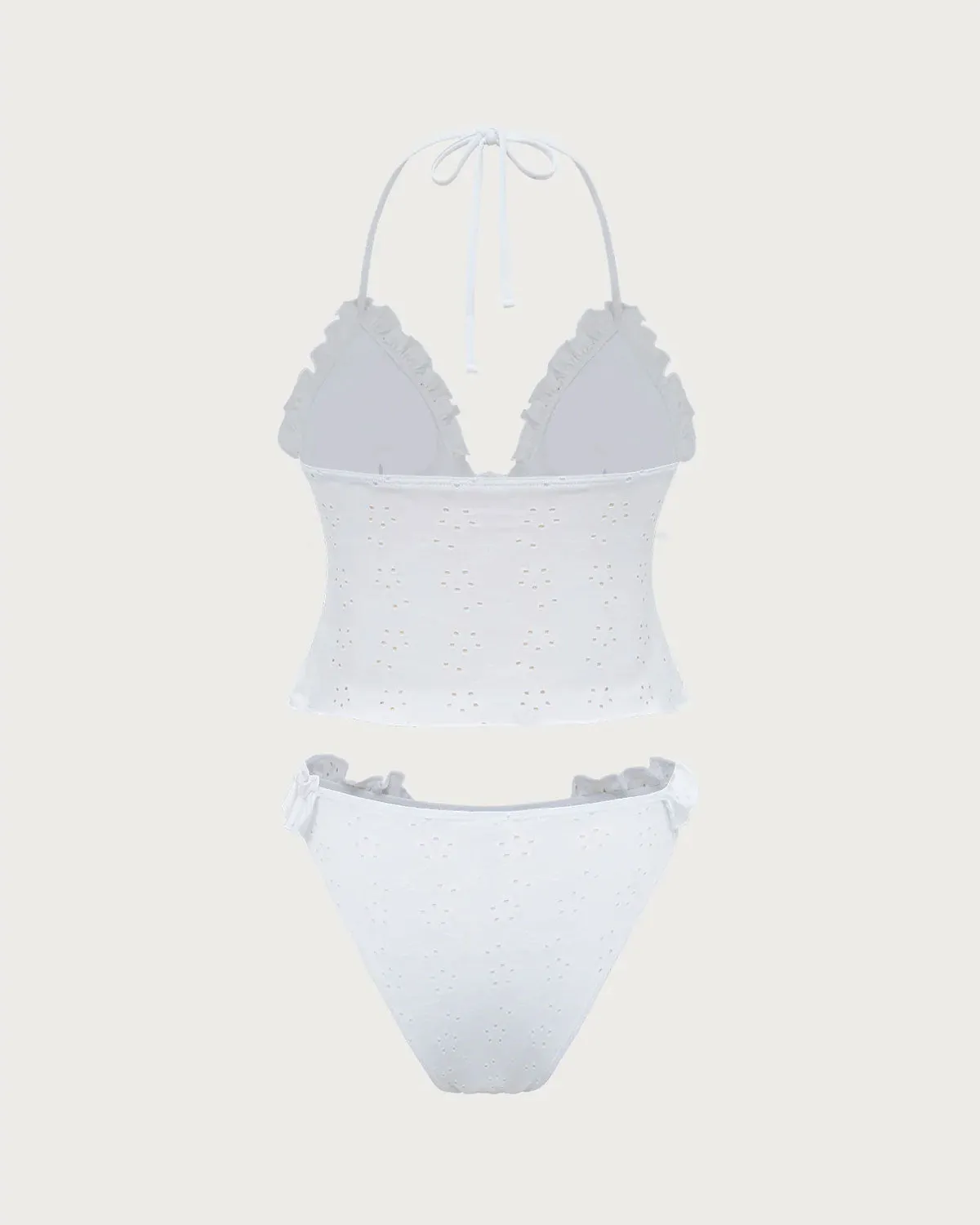 White Ruffled Tankini Swimsuit sold by rihoas product image thumbnail 2