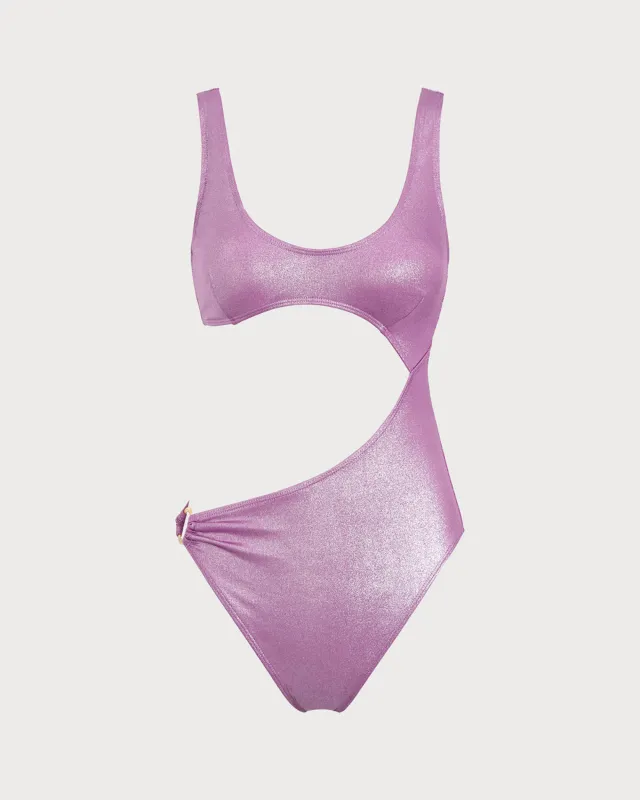 Purple Sequins Cut Out Bikini Set sold by rihoas