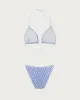 Blue Geometric Triangle Drawstring Bikini Set sold by rihoas