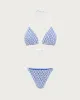 Blue Geometric Triangle Drawstring Bikini Set sold by rihoas