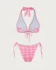 Red Plaid Drawstring Bikini Set sold by rihoas