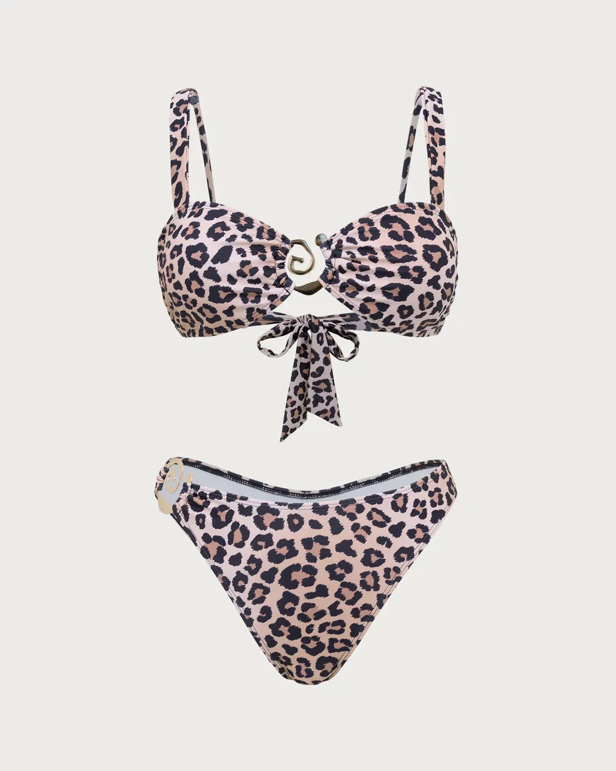 Brown Leopard Cut Out Bikini Set sold by rihoas