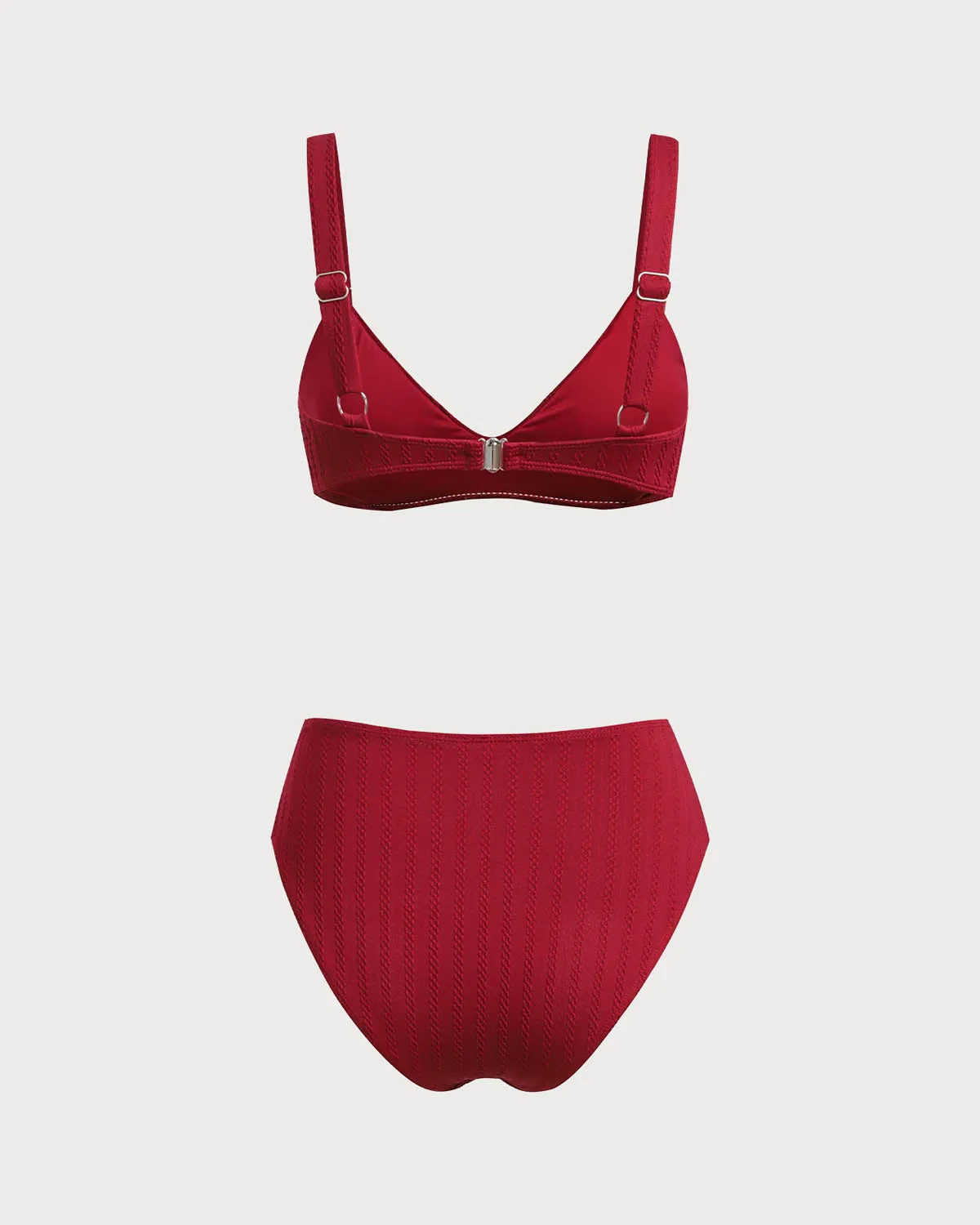 Red Square Neck O-Ring Bikini Set sold by rihoas product image thumbnail 2