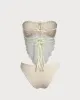 White Mesh Ruched Tankini Swimsuit sold by rihoas