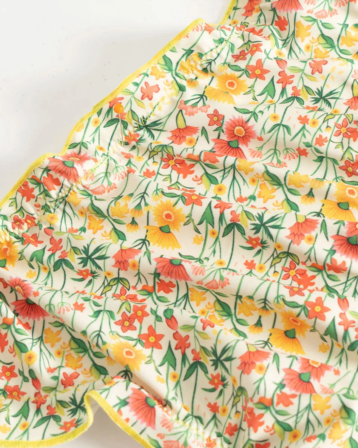 Yellow Floral Ruched Ruffle Bikini Set sold by rihoas product image thumbnail 3