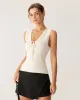 Apricot V Neck Ribbed Tank sold by rihoas