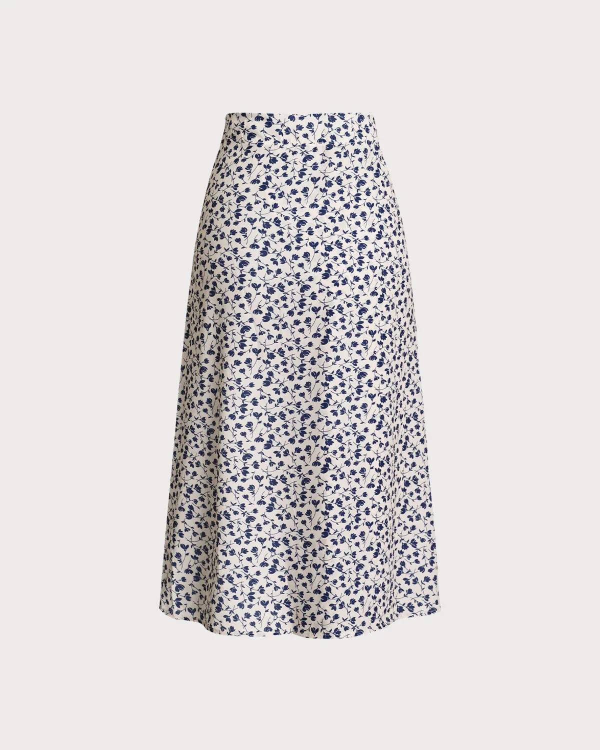 Blue Floral High-waisted Wrap Midi Skirt sold by rihoas product image thumbnail 2