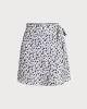 Blue Floral High Waisted Wrap Mini Skirt sold by rihoas
