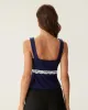 Navy Lace Square Neck Cami Top sold by rihoas