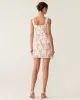 Pink Square Neck Floral Slip Mini Dress sold by rihoas
