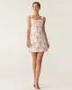 Pink Square Neck Floral Slip Mini Dress sold by rihoas